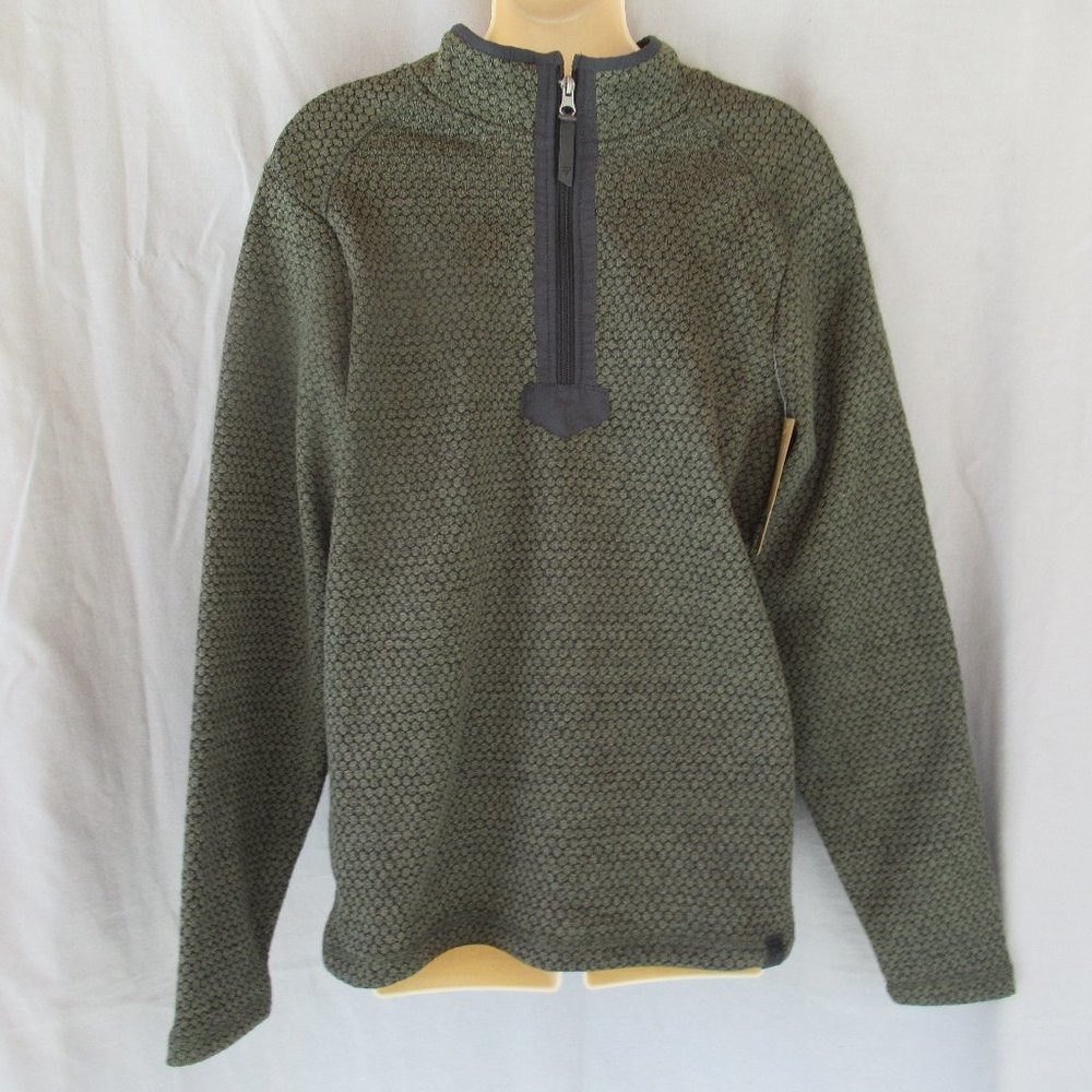 LIV Outdoor men's sweater jacket 1/4 zip Small Deep Depths green